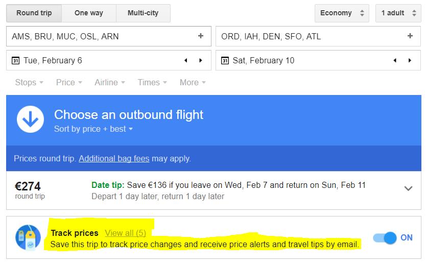 Google Flights demo